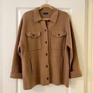 GAP Brown Tan Knit CashSoft Shirt Jacket